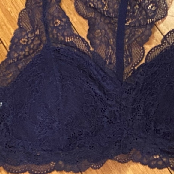 Gilligan & O’Malley Navy Blue Lace Racerback Bralette Sz Medium - Picture 5 of 5
